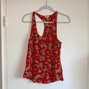 Joie Alicia Silk Cherries Racerback Tank, Size XS
